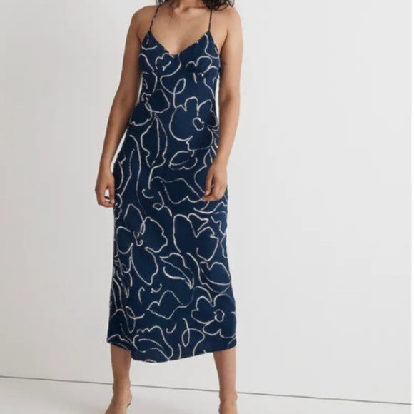 Madewell Dresses & Skirts - Madewell Layton Midi Slip Dress Classic Indigo Size 8